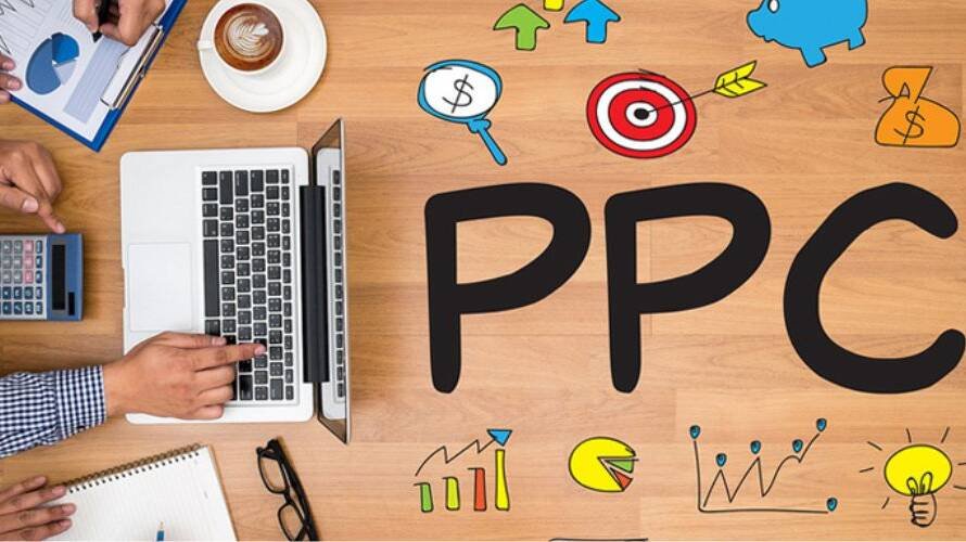 image shown professionals working on PPC strategy with visuals of financial growth, targeting, and digital marketing tools , ppc agency in australia