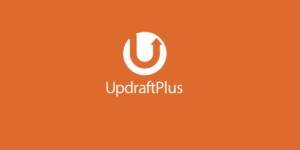 Image shown UpdraftPlus plugin logo with circular arrow on an orange background. 