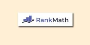 image shown Rank Math SEO WordPress Plugins logo with bar chart and arrow icon on a light background.